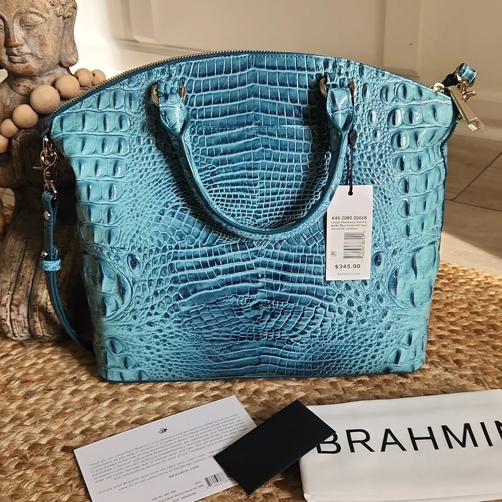 NWT BRAHMIN Bottle Blue Ombre Lg Duxbury - Picture 2 of 7
